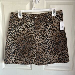 GAP Animal Print Mini Skirt - Brown and Black